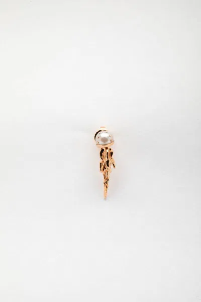 Bibi Van Der Velden 18kt Rose Gold Mini Jellyfish Pearl Earrings In Gold