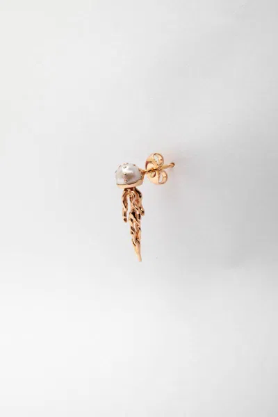 Bibi Van Der Velden 18kt Rose Gold Mini Jellyfish Pearl Earrings In Gold