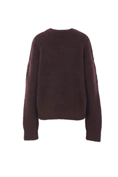Uma Wang Crewneck Knitwear Textured Fabric In Brown