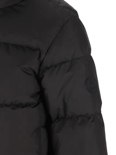 Burberry Puffer Jacket With Concealed Hood In Black