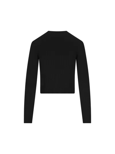 Diesel Logo Plaque Crewneck Jumper In Black
