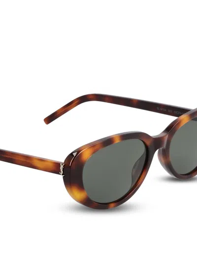 Saint Laurent Glasses In Brown