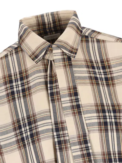Saint Laurent Tartan Check Long-sleeved Shirt In Multi