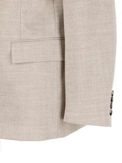 Saint Laurent Cappuccino Wool Blazer In Neutral