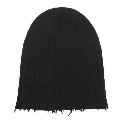 Uma Wang Relaxed Ribbed Frayed Soft Hat In Black