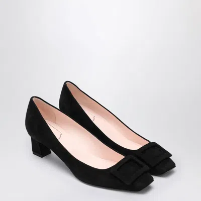Roger Vivier 70mm Buckle-embellished Suede Pumps In Black