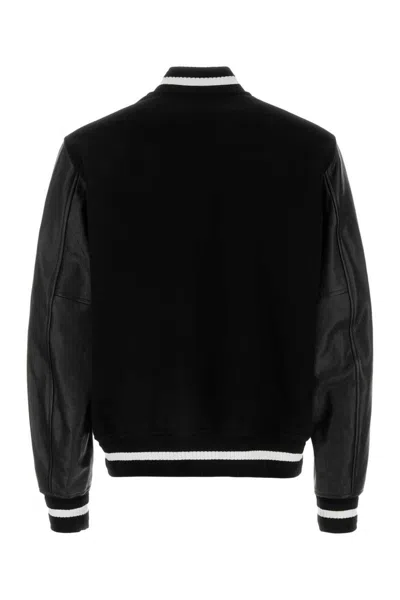 Givenchy Black Jacket With 4g Motif On Front In Wool And Tech Fabric Blend Man In Black