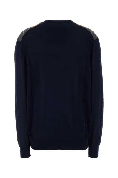 Miu Miu Argyle V-neck Wool Sweater In Multi