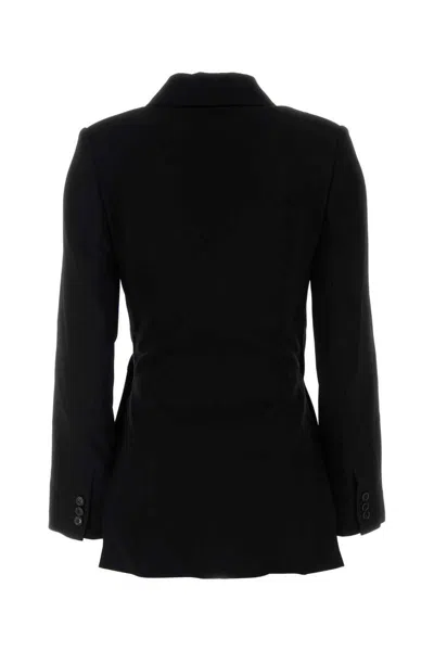 Loewe Black Jacket With Anagram Pebble Button Women In Black