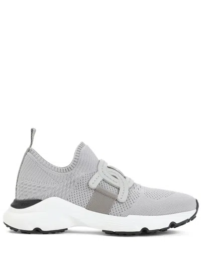 Tod's Grey Knit Sneakers Rubber Sole In Gray