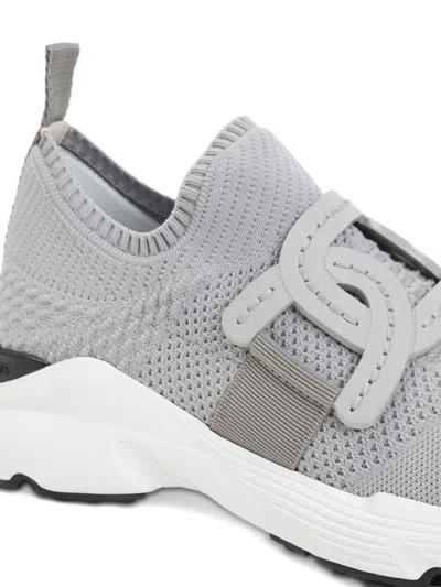 Tod's Grey Knit Sneakers Rubber Sole In Gray