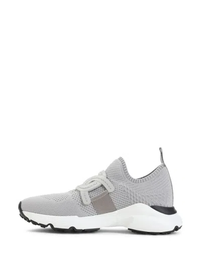 Tod's Grey Knit Sneakers Rubber Sole In Gray