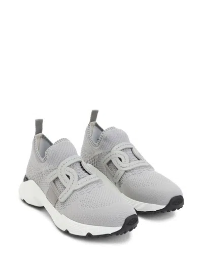 Tod's Grey Knit Sneakers Rubber Sole In Gray
