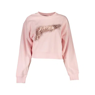 Guess Jeans Pink Cotton Sweater In Pink