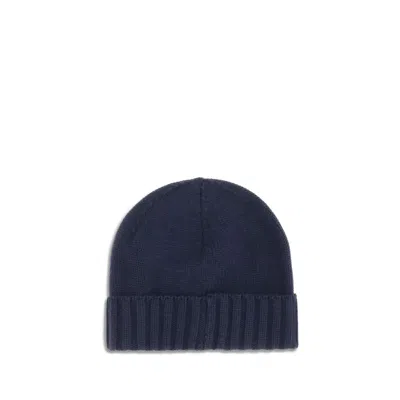 Kiton Ribbed Wool Beanie In Blue