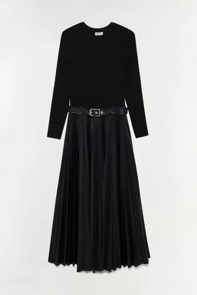 Simkhai Abilene Mixed Media Maxi Dress In Black