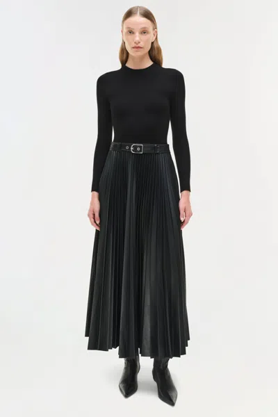 Simkhai Abilene Mixed Media Maxi Dress In Black