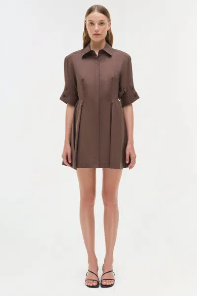 Simkhai Women's Jazzie Cotton Mini Dress In Chocolate In Brown
