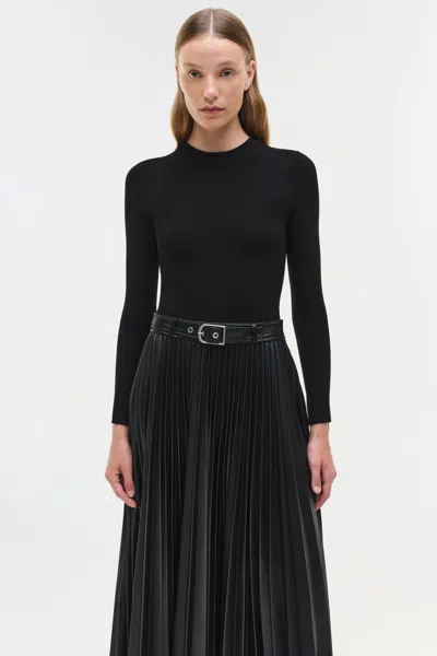 Simkhai Abilene Mixed Media Maxi Dress In Black