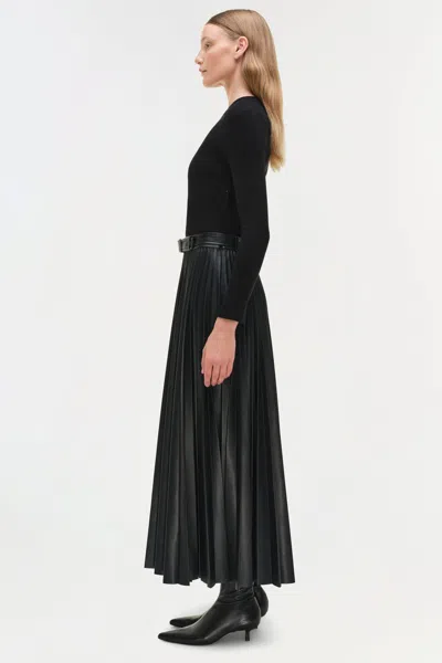 Simkhai Abilene Mixed Media Maxi Dress In Black