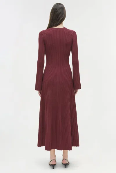 Simkhai Women's Genna Knit Midi Long Sleeve Dress In Cranberry In Burgundy