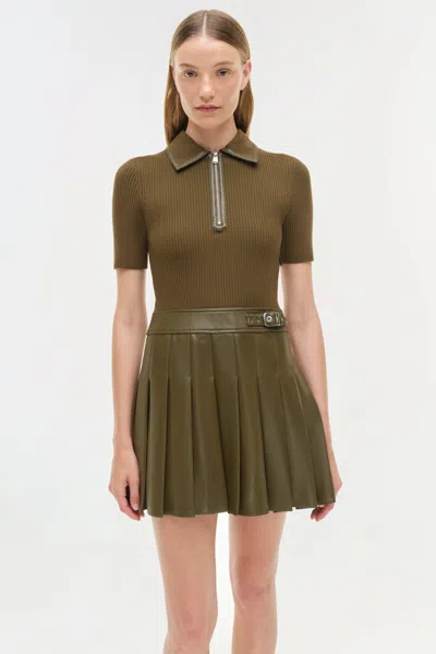 Simkhai Women's Linnie Knit Combo Midi Dress In Alligator In Green