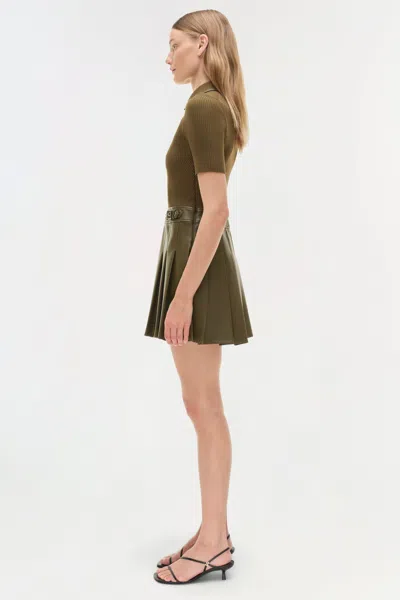Simkhai Women's Linnie Knit Combo Midi Dress In Alligator In Green