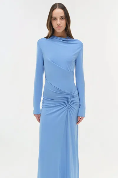 Simkhai Women's Ferrera Draped Jersey Midi Dress In Horizon In Blue