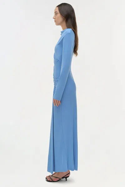 Simkhai Women's Ferrera Draped Jersey Midi Dress In Horizon In Blue