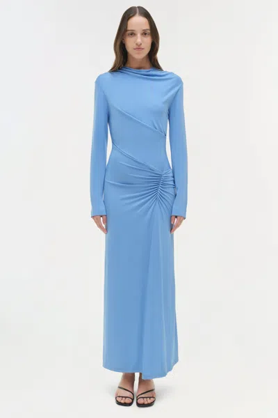Simkhai Women's Ferrera Draped Jersey Midi Dress In Horizon In Blue