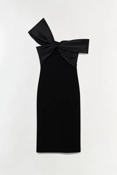 Simkhai Women's Knitted Mia Off Shoulder Midi Dress In Black In Black