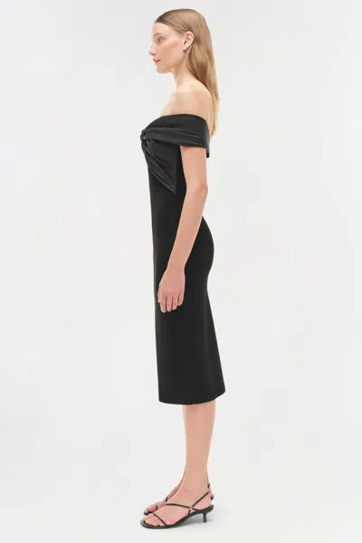 Simkhai Women's Knitted Mia Off Shoulder Midi Dress In Black In Black