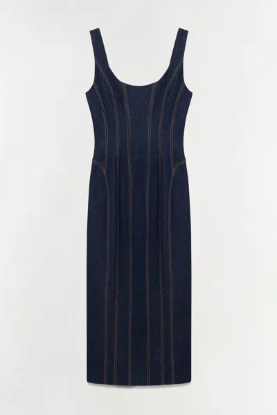 Simkhai Women's Hallie Denim Pants Midi Dress In Twilight In Purple