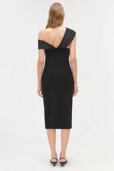 Simkhai Women's Knitted Mia Off Shoulder Midi Dress In Black In Black