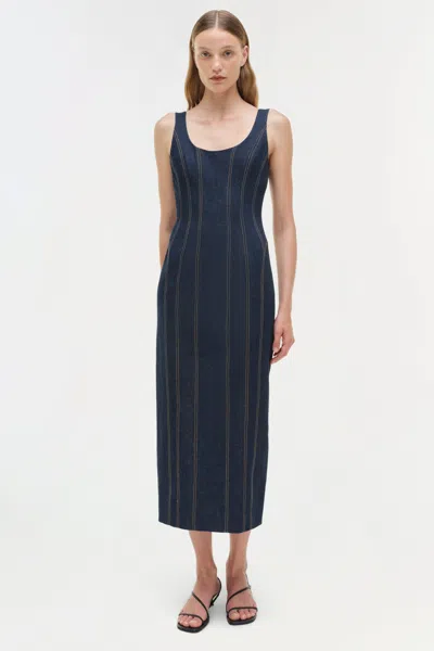 Simkhai Women's Hallie Denim Pants Midi Dress In Twilight In Purple