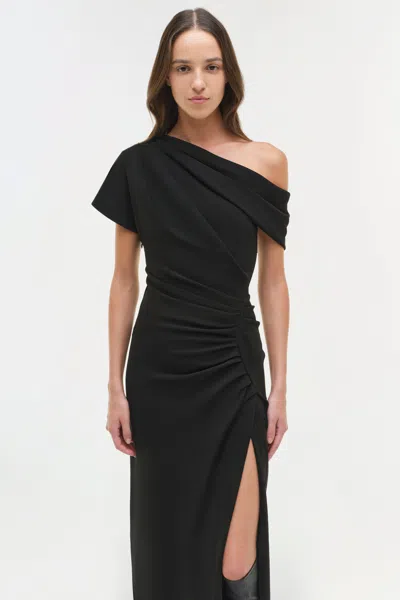 Simkhai Women's Kally Draped Midi Dress In Black In Black