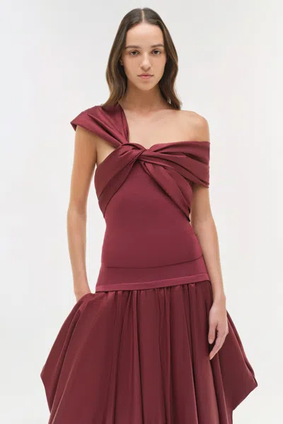 Simkhai Celiana Off-shoulder Top In Cranberry In Purple