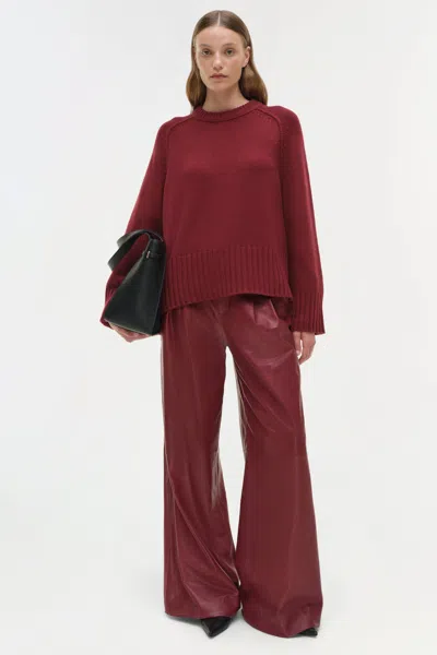 Simkhai Women's Knitted Curtis Cashmere Crewneck In Cranberry In Burgundy