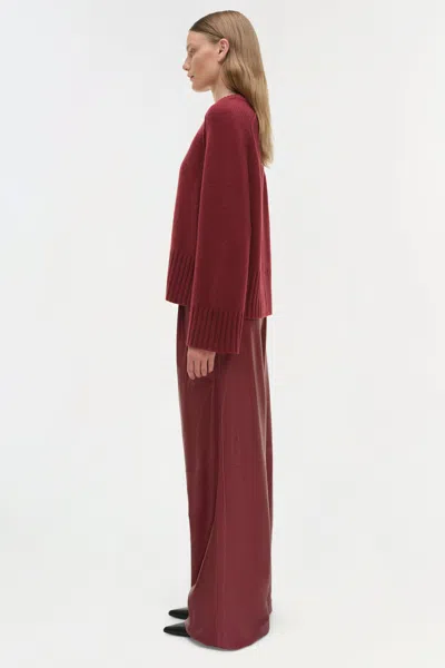 Simkhai Women's Knitted Curtis Cashmere Crewneck In Cranberry In Burgundy