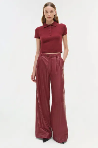 Simkhai Womens Cranberry Twila Short-sleeve Cashmere Polo Jumper In Red