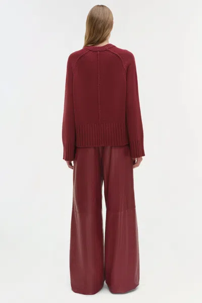 Simkhai Women's Knitted Curtis Cashmere Crewneck In Cranberry In Burgundy