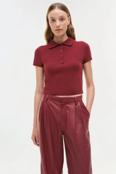 Simkhai Womens Cranberry Twila Short-sleeve Cashmere Polo Jumper In Red