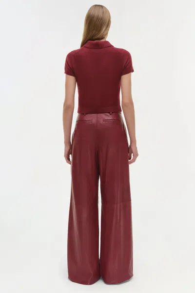 Simkhai Womens Cranberry Twila Short-sleeve Cashmere Polo Jumper In Red