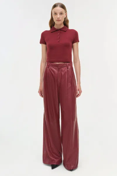 Simkhai Womens Cranberry Twila Short-sleeve Cashmere Polo Jumper In Red