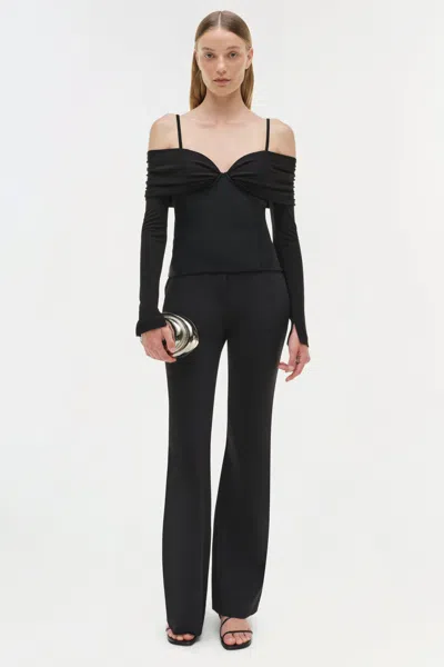 Simkhai Draped Off-shoulder Top In Black