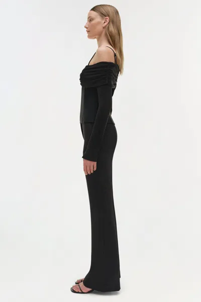 Simkhai Draped Off-shoulder Top In Black