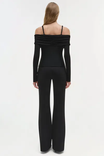 Simkhai Draped Off-shoulder Top In Black