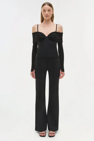 Simkhai Draped Off-shoulder Top In Black