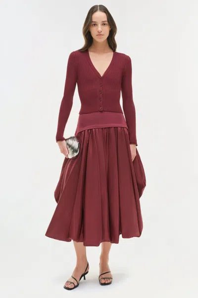 Simkhai Women's Ailany Knit Cardigan In Cranberry In Burgundy