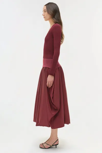 Simkhai Women's Ailany Knit Cardigan In Cranberry In Burgundy